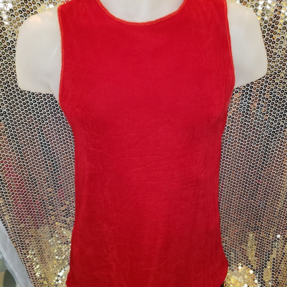 Men's red stretch custom couture tank top med/lg - Picture 7 of 8